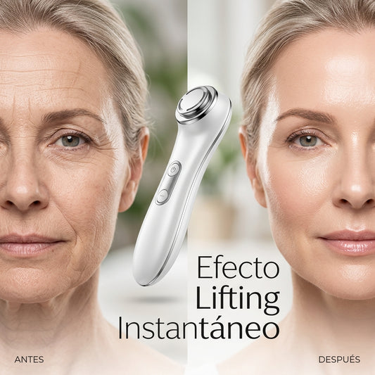 Masajeador facial con frío y calor antiarrugas blanco